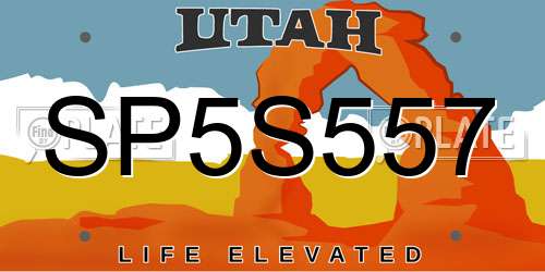 SP5S557 Utah License Plate