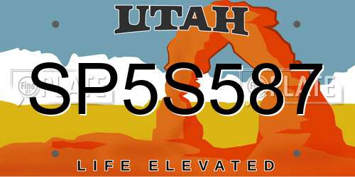 SP5S587 Utah License Plate