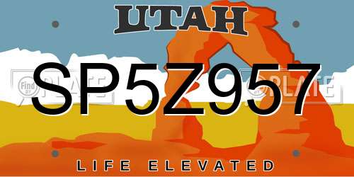 SP5Z957 Utah License Plate
