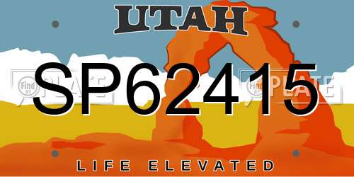 SP62415 Utah License Plate