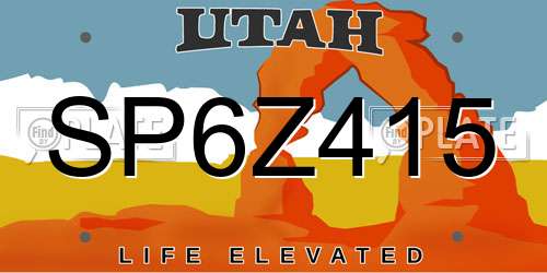 SP6Z415 Utah License Plate