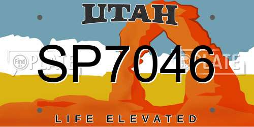 SP7046 Utah License Plate