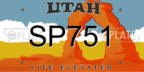 SP751 Utah License Plate