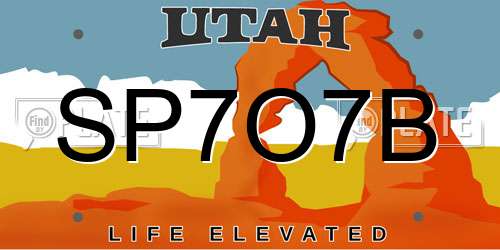SP7O7B Utah License Plate