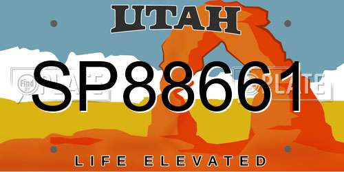 SP88661 Utah License Plate