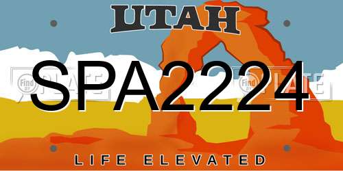 SPA2224 Utah License Plate