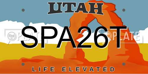 SPA26T Utah License Plate
