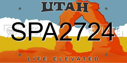 SPA2724 Utah License Plate