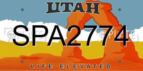 SPA2774 Utah License Plate