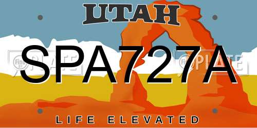 SPA727A Utah License Plate