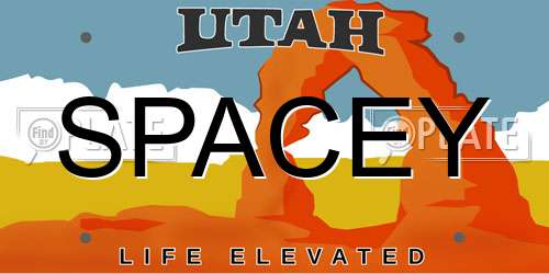 SPACEY Utah License Plate