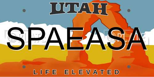 SPAEASA Utah License Plate