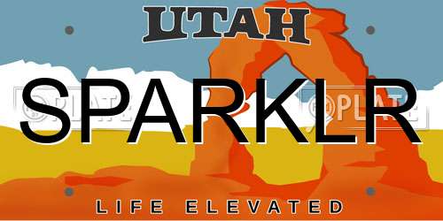 SPARKLR Utah License Plate
