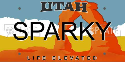 SPARKY Utah License Plate