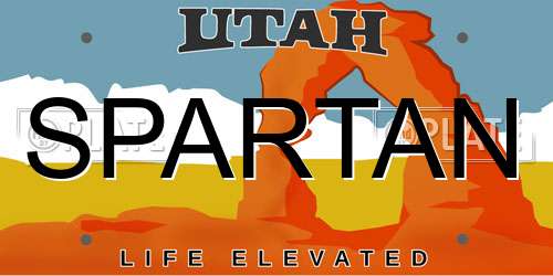 SPARTAN Utah License Plate