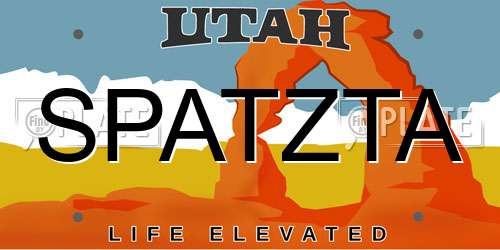 SPATZTA Utah License Plate
