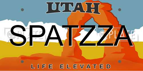 SPATZZA Utah License Plate