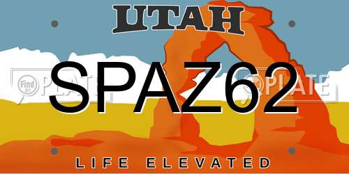 SPAZ62 Utah License Plate
