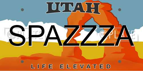 SPAZZZA Utah License Plate