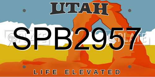 SPB2957 Utah License Plate