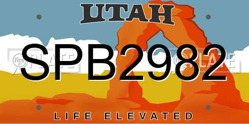 SPB2982 Utah License Plate