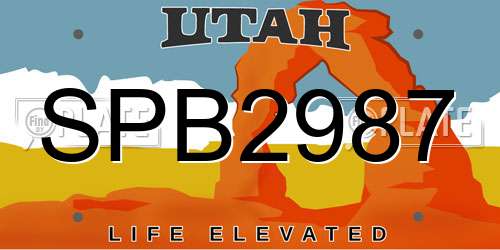 SPB2987 Utah License Plate