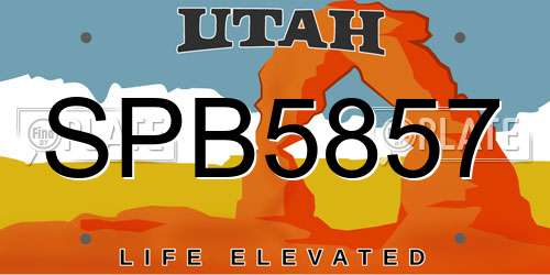 SPB5857 Utah License Plate