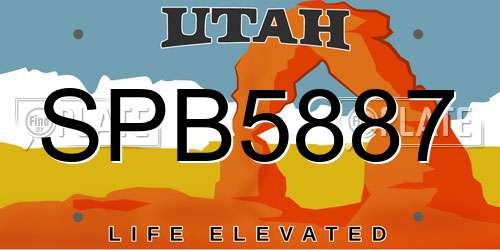 SPB5887 Utah License Plate
