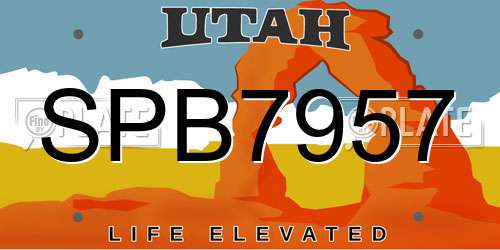 SPB7957 Utah License Plate