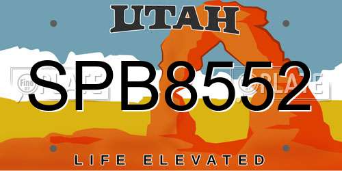 SPB8552 Utah License Plate