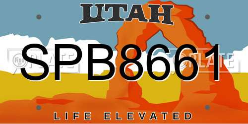 SPB8661 Utah License Plate