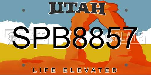 SPB8857 Utah License Plate