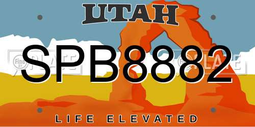 SPB8882 Utah License Plate