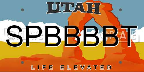 SPBBBBT Utah License Plate