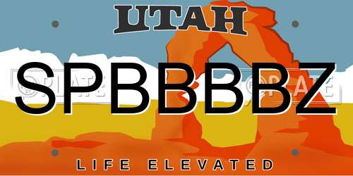 SPBBBBZ Utah License Plate