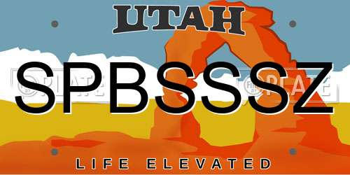 SPBSSSZ Utah License Plate