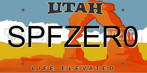 SPFZER0 Utah License Plate