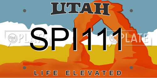 SPI111 Utah License Plate