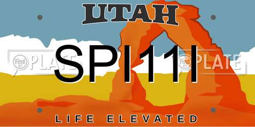 SPI11I Utah License Plate