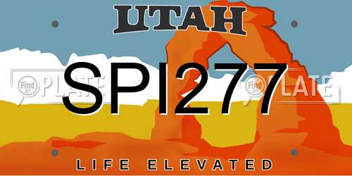 SPI277 Utah License Plate