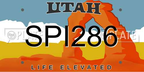 SPI286 Utah License Plate