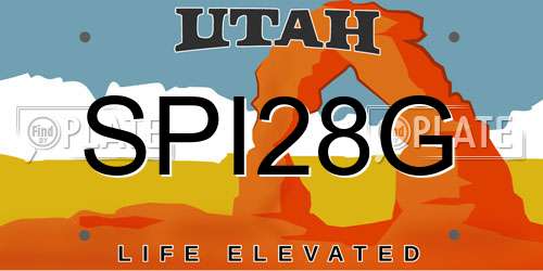 SPI28G Utah License Plate