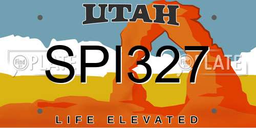 SPI327 Utah License Plate