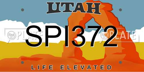 SPI372 Utah License Plate