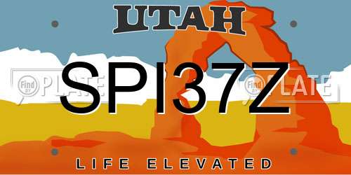 SPI37Z Utah License Plate