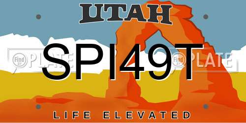 SPI49T Utah License Plate
