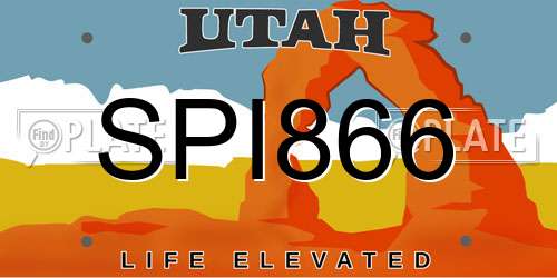 SPI866 Utah License Plate