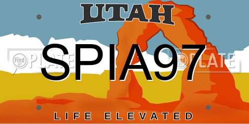 SPIA97 Utah License Plate