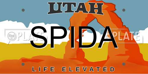 SPIDA Utah License Plate