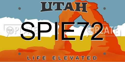 SPIE72 Utah License Plate